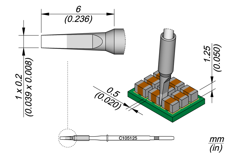 C105125 - Chisel Cartridge 1 x 0.2